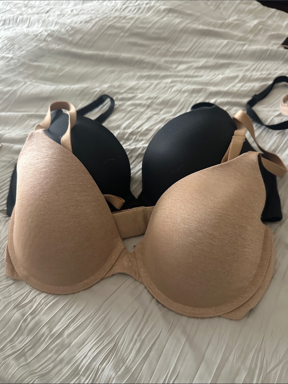 Victoria's Secret Nude and Black Smooth T-Shirt Bras
